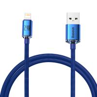 Cablu Date si Incarcare USB-A - Lightning Baseus Crystal Shine, 18W, 1.2m, Albastru CAJY000003