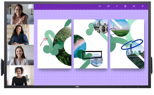 Display interactiv (tabla interactiva) Dell P5524QT Multi touch, 65inch Class, 4K UHD 64.53inch, LED-backlit LCD IPS, 1300:1, 9ms, Difuzoare 20W (Negru)