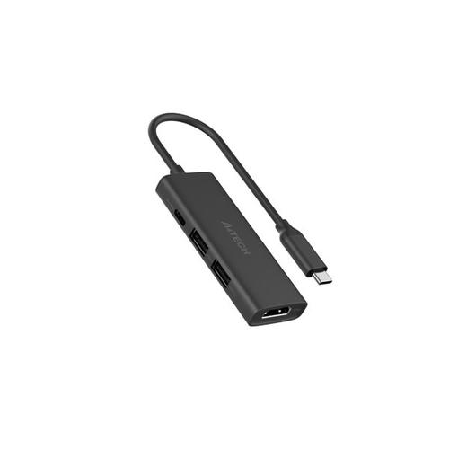 Docking Station A4tech universal, 4-in-1, conectare PC USB Type C, USB-C x 1, USB-A 3.0 x 1, USB-A 2.0 x 1, porturi video HDMI x 1 4K@30Hz, PD 100 W, cablu 0.15 m, Gri - 0 | YEO