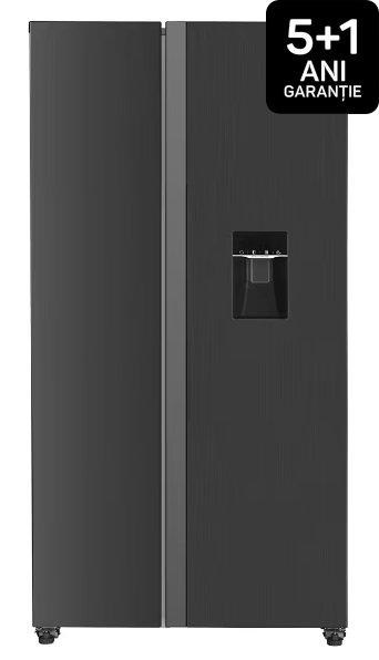 Side by Side Tesla RB5210FHXE, 529 L, Clasa E, Total No Frost, Dozator apa, Display LED, H 177 cm (Inox)