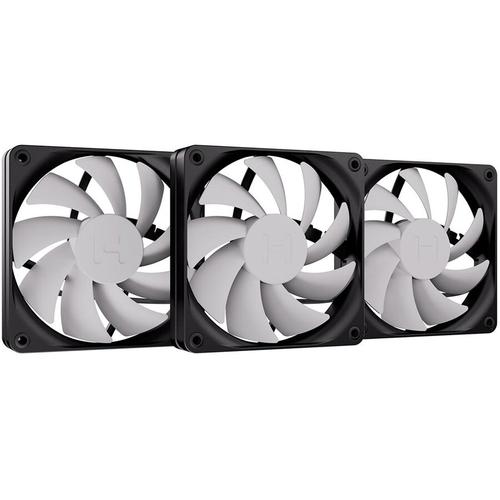 Ventilator HYTE flow FA12, 120 mm, 1500 rpm, PWM, FDB, set 3 buc, Gri