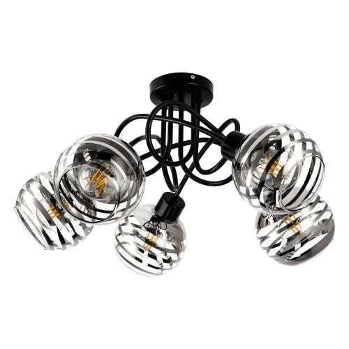 Lustra ADVITI Milano AD-LD-6417BE27SW, E27, 5 x 60W, Negru