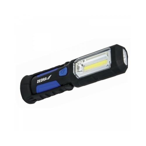 Lanterna reincarcabila 3w COB LED + 1W LED, alimentator USB pentru 230v si 12v DEDRA