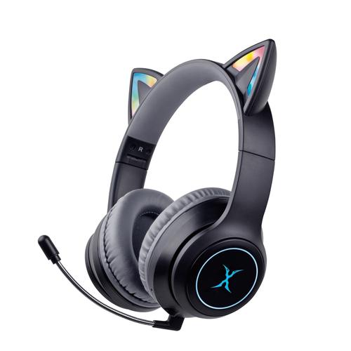 Casti gaming wireless, FoxXray HAB-10 DazzleCat BK, pliabile, urechi de pisica iluminate RGB, Negru Casti gaming wireless, FoxXray HAB-10 DazzleCat BK, pliabile, urechi de pisica iluminate RGB, Negru