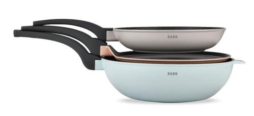 Set 3 tigai antiaderente din aluminiu turnat sub presiune Zass Gourmet ZG-ACS 03 Pastel