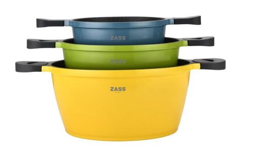 Set 3 oale antiaderente din aluminiu turnat sub presiune Zass Gourmet ZG-ACS 02, Color