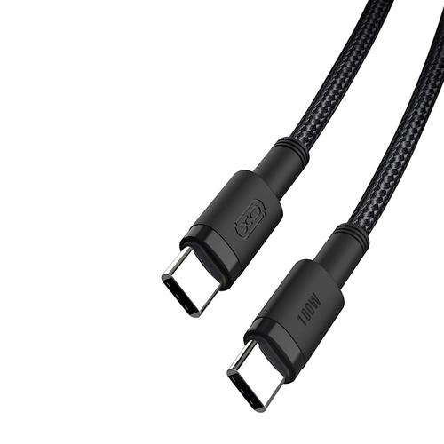 Cablu Date si Incarcare USB-C - USB-C XO Design NB-Q199, 100W, 1.5m, Negru