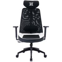 Scaun gaming Serioux Kyrian, Textil, Alb/Negru