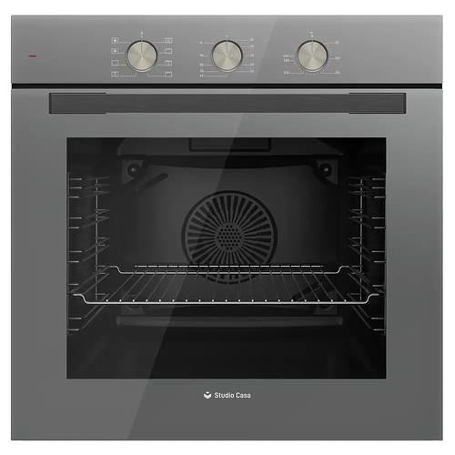 Cuptor electric incorporabil Studio Casa FE660 Parma Glass Grey, 6 functii, Ventilator, Timer mecanic, Sticla Gri