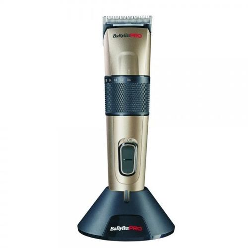 Masina de tuns BabylissPro Cut-Definer 862E, 5 reglari de tunsoare din rotita centrala, 8 piepteni de ghidaj, Lama fixa si lama mobila din otel inoxidabil (Bej)
