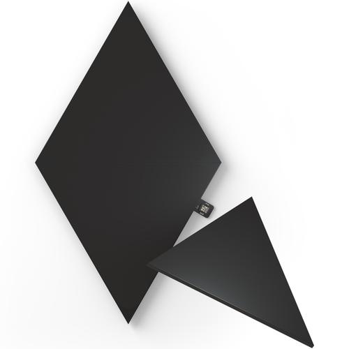 Kit de extindere 3 panouri LED RGBW luminoase modulare inteligente Nanoleaf Shapes Black Triangles