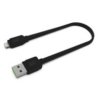 Cablu tip USB-Lightning de 25cm, Green Cell Gcmatte, incarcare rapida, compatibil cu Apple iPhone 13 12 11 SE Pro/Max | iPhone X XR XS | iPhone 8 7 Plus | iPhone 6 6S 5 5C 5S Plus | iPad