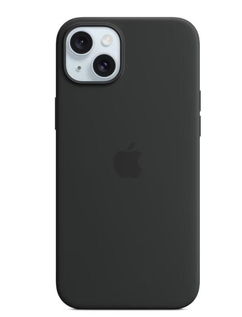 Husa protectie spate Apple Silicone Case MagSafe pentru Apple iPhone 15 Plus (Negru)