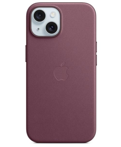 Husa Protectie Spate Apple FineWoven Case MagSafe pentru Apple iPhone 15 (Visiniu)