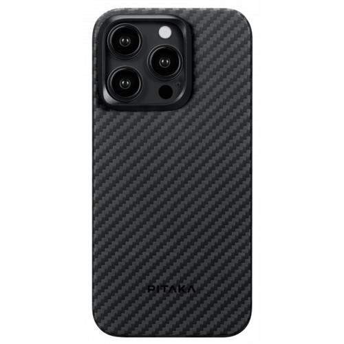 Husa Pitaka MagEZ 4 Aramida 1500D compatibila cu iPhone 15 Pro, MagSafe, Negru / Gri