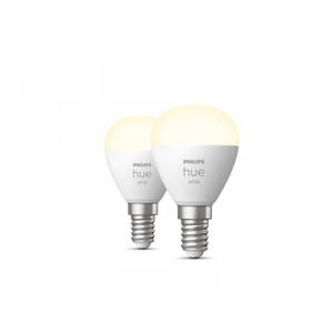 Set 2 Becuri LED inteligente Philips Hue P45, Bluetooth, E14, 5.7W (60W), 470 lm, lumina calda (2700K)