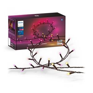 Ghirlanda inteligenta LED RGB Philips Hue Festavia, 250 LED-uri , 24V, 14W, lumina alba si color (2000-6500K), 20m, IP44, Negru