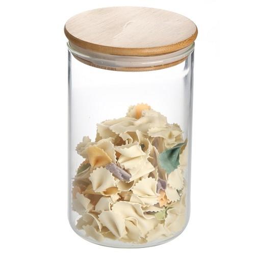 Recipient de sticla borosilicata MAXI FLAVOUR pentru alimente, cu capac bambus, 800 ml, Studio Casa