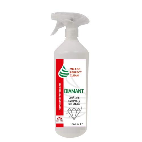 Solutie semiprofesionala pentru curatarea suprafetelor din sticla, Mikado Perfect Clean  DIAMANT, 1Litru, pentru uz casnic si Horeca