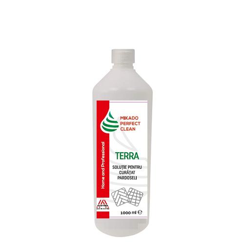 Solutie semiprofesionala pentru curatat pardoseli si parchet, Mikado Perfect Clean TERRA, 1 Litru, pentru uz casnic si Horeca
