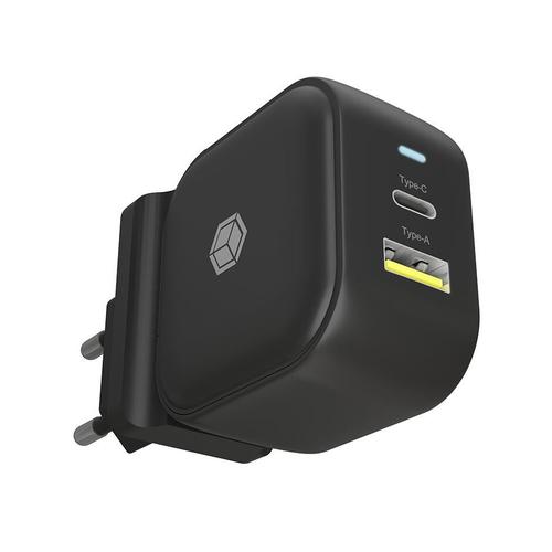 Incarcator retea Raidsonic, 1 x USB-A, 1 x USB-C, Negru