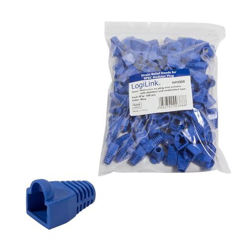 Set 100 mansoane de protectie mufe modulare, Logilink, Albastru