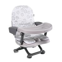 Scaun de masa Lorelli Ego Plus, Booster, pliabil si reglabil, 6 luni - 3 ani, maxim 15 kg, reglare inaltime 4 pozitii, centura sigurata 3 puncte, White Fluff