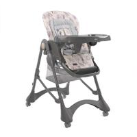 Scaun de masa Bellissimo, reglabil multiple pozitii, 4 Roti Pivotante Duble, Prindere in 5 puncte, Separator pentru picioare, cu 2 Tavite detasabile, Grey Parrots