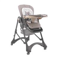 Scaun de masa Bellissimo, reglabil multiple pozitii, 4 Roti Pivotante Duble, Prindere in 5 puncte, Separator pentru picioare, cu 2 Tavite detasabile, Almond Beige