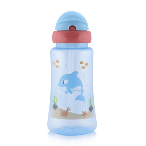 Cana LORELLI cu pai moale, capac ergonomic, 12 luni+, 330 ml, Blue