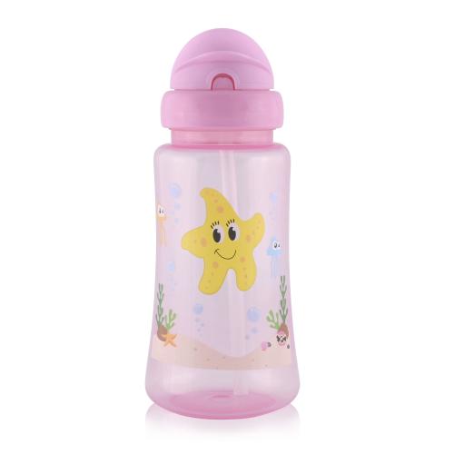 Cana LORELLI cu pai moale, capac ergonomic, 12 luni+, 330 ml, Pink