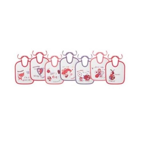 Set 7 bavete zilele saptamanii Lorelli, small, bumbac, inchidere cu snur, fete