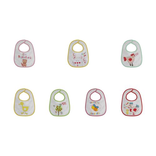 Set 7 bavete Lorelli, small, bumbac, inchidere cu arici, Girl