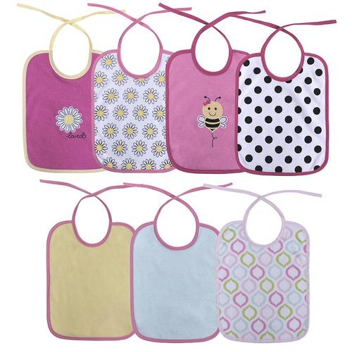 Set 7 bavete Lorelli, bumbac ambele fete, 20 X 25,5 cm, inchidere cu snur