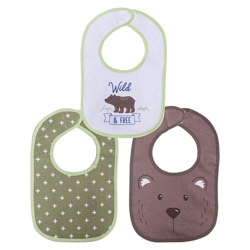 Set 3 bavete bumbac si peva Lorelli, 30 x 19 cm, inchidere cu banda velcro, Unisex