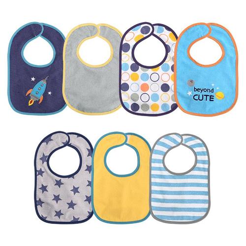 Set 7 bavete bumbac si peva, Lorelli, 30 x 19 cm, inchidere cu banda velcro