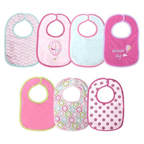 Set 7 bavete bumbac si peva, Lorelli, 30 x 19 cm, inchidere cu banda velcro