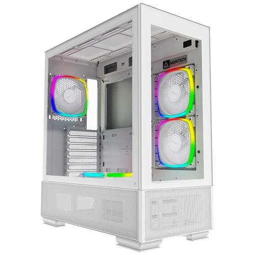 Carcasa Montech Sky Two, fara sursa, ATX, tempered glass, ARGB (Alb)