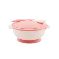 Set castron cu ventuza Lorelli, capac si lingurita, Blush Pink