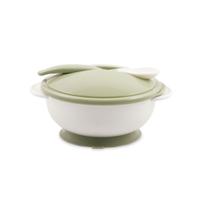 Set castron cu ventuza Lorelli, capac si lingurita, Mint Green