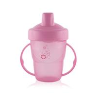 Pahar cu manere, valva anticurgere, 12 luni+, 210 ml, Pink