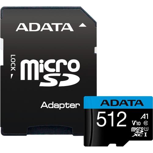 Card MicroSD ADATA, 512 GB, MicroSDXC, clasa 10, standard UHS-I U1, Adaptor SD inclus