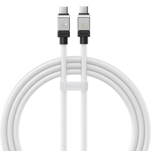 Cablu Date si Incarcare USB-C - USB-C Baseus CoolPlay, 100W, 1m, Alb CAKW000202
