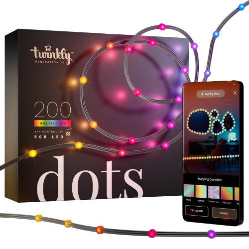 Banda LED dimabila pentru exterior Twinkly, IP44, RGB, Wi-Fi, Bluetooth, 200 de leduri, 10m Banda LED dimabila pentru exterior Twinkly, IP44, RGB, Wi-Fi, Bluetooth, 200 de leduri, 10m