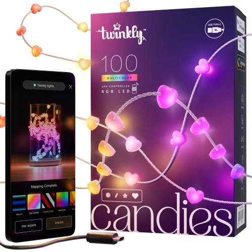 Instalatie pentru brad de Craciun Twinkly, RGB, bluetooth, Wi-Fi, USB, IP20