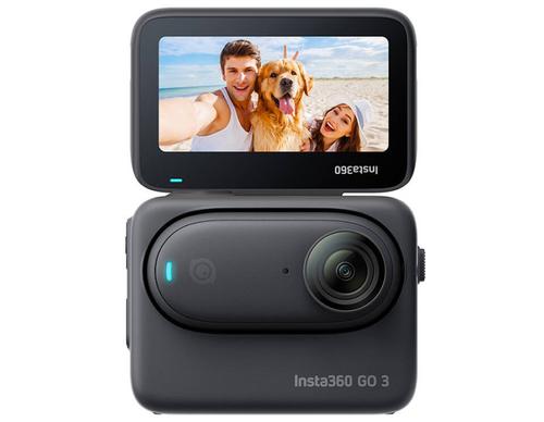 Camera video de actiune Insta360 GO3, 64GB, Control Vocal, Waterproof IPX8, Editare AI (Negru)