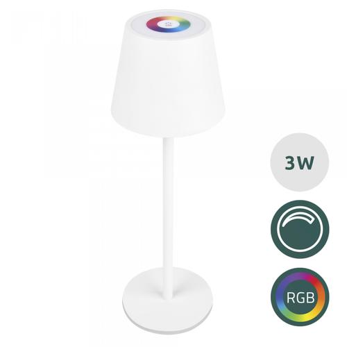 Lampa LED de masa Samus SLV360-300LM-3W-3000K+RGB+DIMMER, 3 W, 300 LM, Clasa energetica F, Temperatura de culoare 3000K, Grad de protectie IP44, Functii Dimmare, RGB, Alb