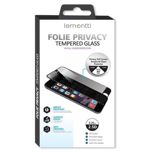 Folie Sticla Lemontti LEMFSPFFIXVP Privacy Full Fit compatibila cu iPhone 15 Pro (Negru)