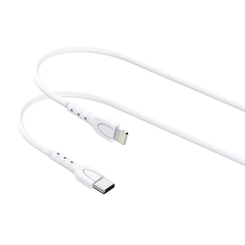 Cablu Lemontti Type-C compatibil cu Lightning, 0.5m, Alb