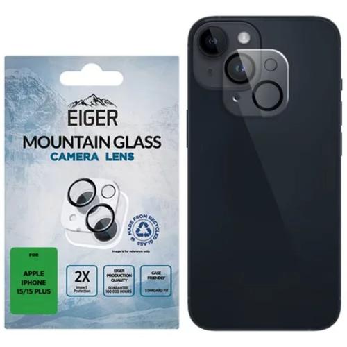 Folie de protectie Eiger 3D Mountain Glass Clear Sticla pentru Camera iPhone 15 / 15 Plus (Transparent)